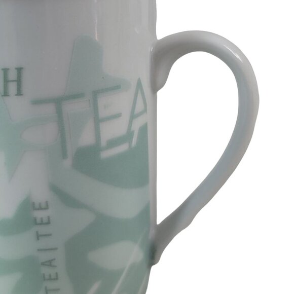 Starbucks Porcelain Tea Cup White Green 4.25" 10oz Different Languages 1998 VTG - Picture 3 of 10